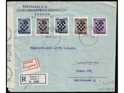 Letter sent by registered and express mail from Zagreb to Prague 10 ...