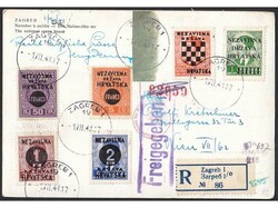 Postcard of Zagreb sent by registered mail from Zagreb to Wien 01.07. ...