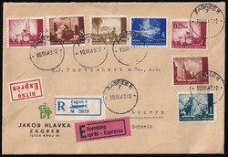 Letter sent by registered and express mail from Zagreb to Switzerland ...