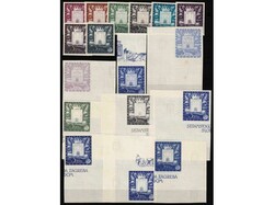 Mi.No. 97, lot of 17 various trial prints, imperforate, phase of ...