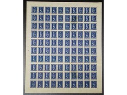 Mi.No. 106, imperforate sheet on paper without gum. Connection of two ...