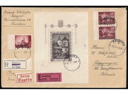 Letter sent by registered and express mail from Zagreb to Switzerland ...