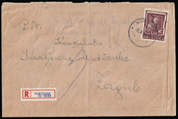 Letter sent by registered mail from Vukovar to Zagreb, to the ...