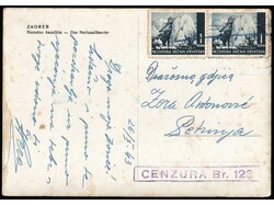 Postcard of Zagreb, sent from Zagreb to Petrinja. Written 26.10. 1943 ...