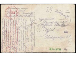 Postcard with depiction of a gunner in position, sent 10.12. 1943., ...