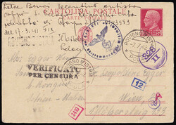 Stationery sent from Rovinj to Wien 07.07. 1942. Censored with ...