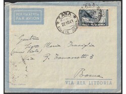 Envelope for airmail with complete content sent from Zadar to Rome 22 ...