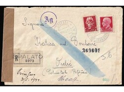 Letter sent by registered mail from Split to Orebić 29.08. 1943. OKW ...