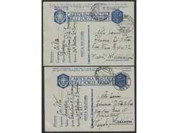 Four military mail stationeries, sent by members of military mail PM ...