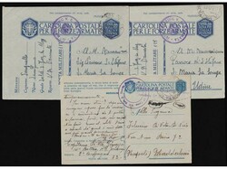 Three military mail stationeries, written by members of military mail ...