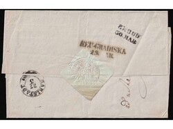 Cover of letter sent from Trieste 23.03. 1851., via Karlovac 27.03., ...
