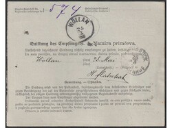 Parcel card sent from Sarajevo to Wollan, Austria 23.05. 1898. ...