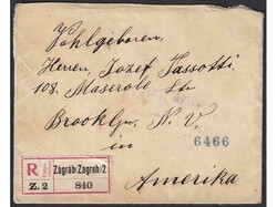 Small size letter sent by registered mail from Zagreb to New York 04 ...