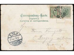 Postcard of Cetinje, sent from Kotor to Bregenz 31.08. 1907. Mixed ...
