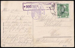 Postcard of Vintgar sent from postal agency DOBRAVA via post Javornik ...