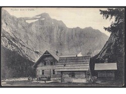 Postcard of Aljažev dom sent from postal agency VIŠARJE to Graz. ...