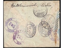 Small size letter sent by express and registered mail from Kopar to ...