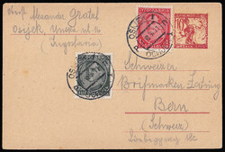 Stationery, issue for Slovenia, upfranked and sent from Osijek to ...