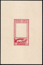 Kingdom of Yugoslavia. Air Mail Stationery Essay in red on cream ...