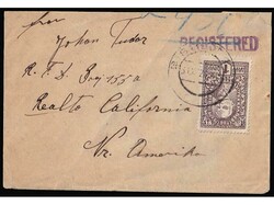 Small size letter sent from Split to California (USA) 31.10. 1920. ...