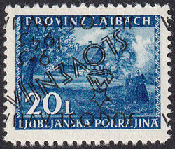Ljubljana Provisional Issue. Value of Lire 20.00 with error ...
