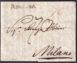Small size letter with complete content sent from RAGUSA (Dubrovnik) ...