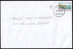 Letter franked with forged stamp at the expense of the post office, ...