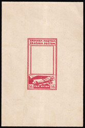 Kingdom of Yugoslavia. Air Mail Stationery Essay in red on cream ...