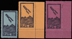 Yugoslav Rocket Mail 1935. ‘JUG 1’ three label proofs in blue, ...