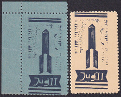 Yugoslav Rocket Mail 1935. ‘JUG 2’ two label proofs in blue and ...