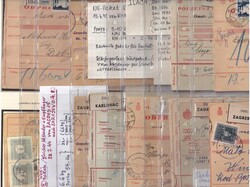 NDH lot of 13 parcel cards with interesting frankings and ...