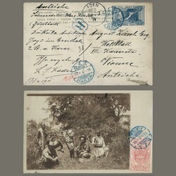 1911 Ethiopia - postcard showing a hunting party, sent to Austriawith ...