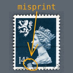 1988 Great Britain - Scotland - used 14P machin misprintAutomatisch ...