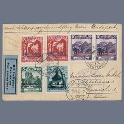 1933 Lichtenstein - philatelic airmail postcard with the official ...