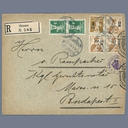 1915 Switzerland - Registered cover sent to Budapest (for stamp ...