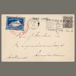 1924 Tibet - Postcard from the Mount Everest expedition with the ...