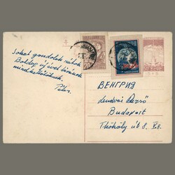 1955 North Korea - Illustrated postal stationery with additional ...