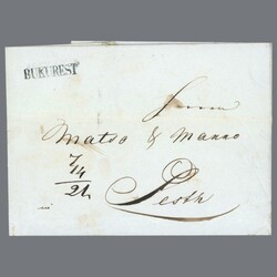 1841 Austria - BUKUREST consular letter with cholera disinfection ...
