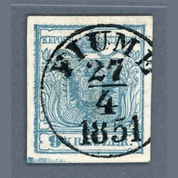 1850 Austria - 9 kreuzer HP type I with beautiful "balken" - ...