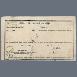 1867 Hungary - misperforated 10 krajcar stamp on return receipt,with ...