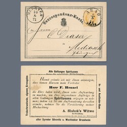 1867 Hungary - 2 kr postal stationery with early advertising printon ...