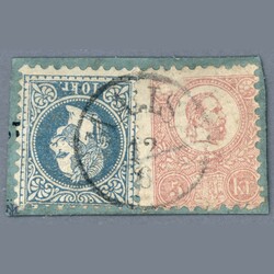 1867 / 1871 Hungary - Mixed franking 1867 10kr and 1871 lithograph ...