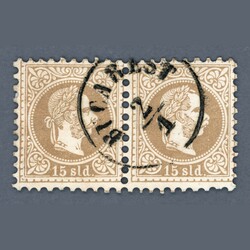 1867 Hungary - Romania Levante 15 sld pair with BUCAREST postmark | ...