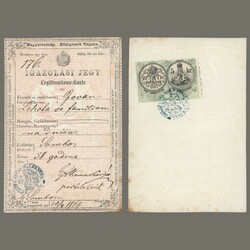 1869 Hungary - military border - certificate (passport) issued in ...