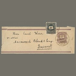 1874 Hungary - 1874 wrapper sent to Romania in 1894 with 1 kr ...