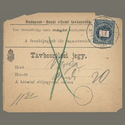 1893 Hungary - postal telegraph receipt with 1 Ft postage paid ...