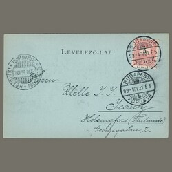 1899 Hungary - Picture postcard sent to Finland