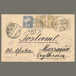 1912 Hungary - postal stationery with additional postage, sent from ...