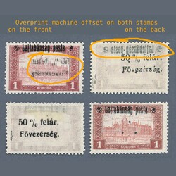 1921 Hungary - Western-Hungary III. - two 1 Korona stamps with ...