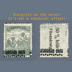 1921 Hungary - West-Hungary III. 40 filler with double-sided ...